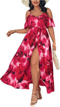 Floerns Women's Plus Size Cold Shoulder Long Dress - Flattering