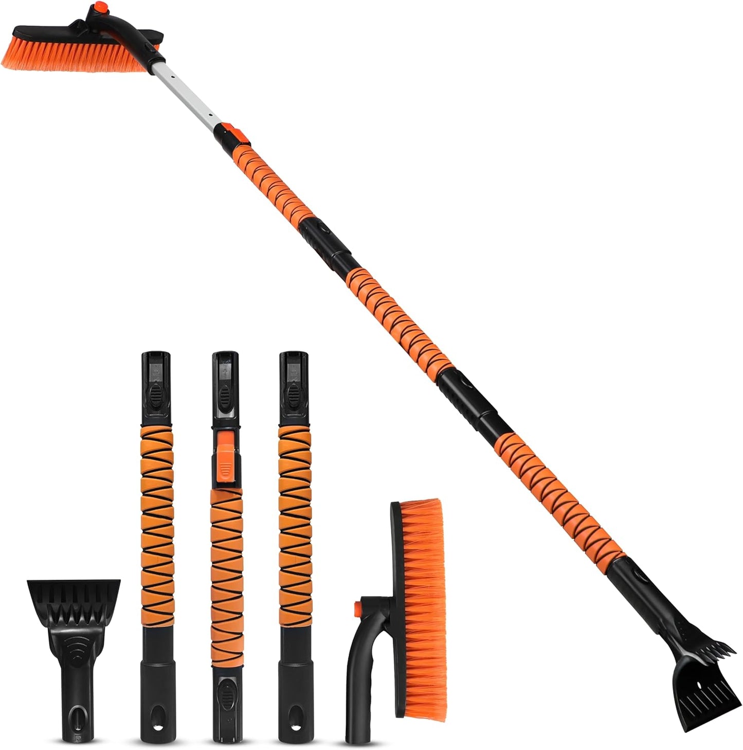 EcoNour 63in Extendable Snow Brush & Ice Scraper for Winter