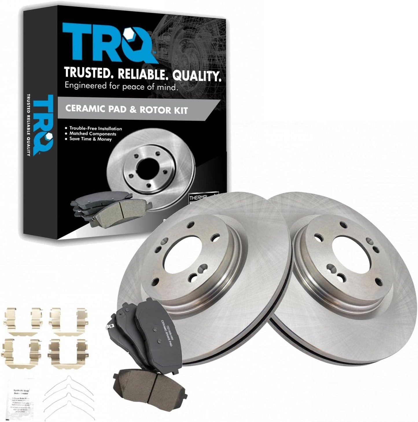 TRQ Front Brake Pad & Rotor Kit for Hyundai Kona & Sonata