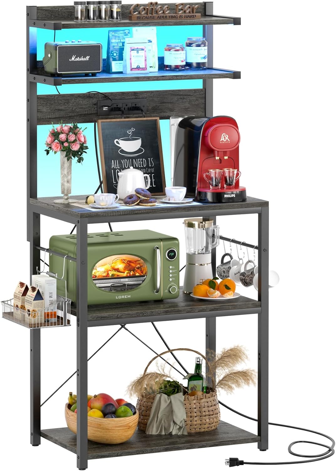 Multifunctional 5-Tier Kitchen Rack by Aheaplus