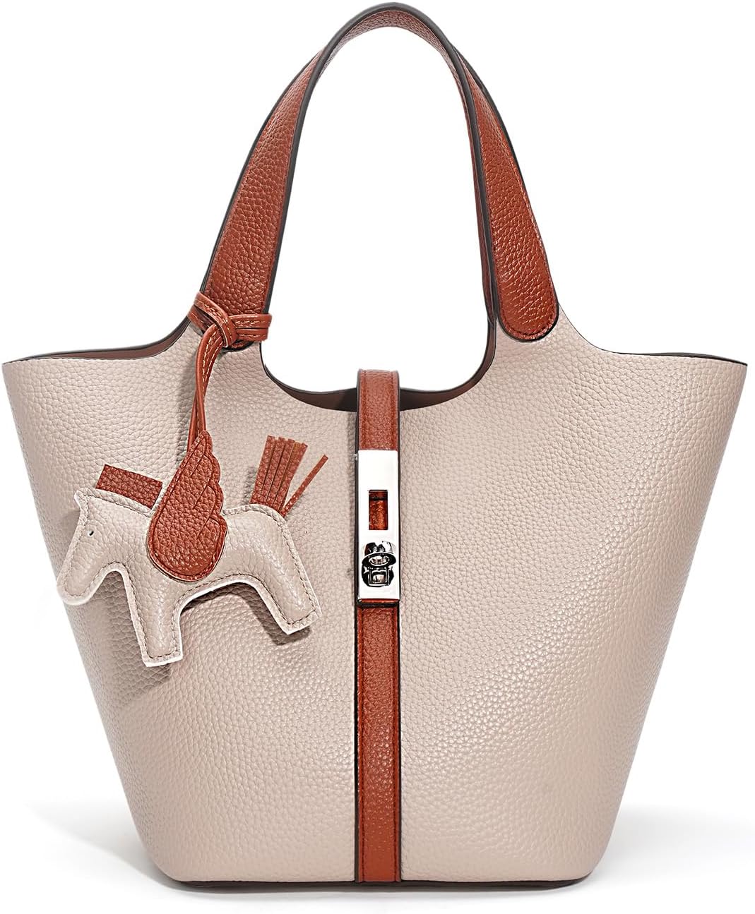 Vegan Leather Bucket Purse for Women - Stylish Tote Bag