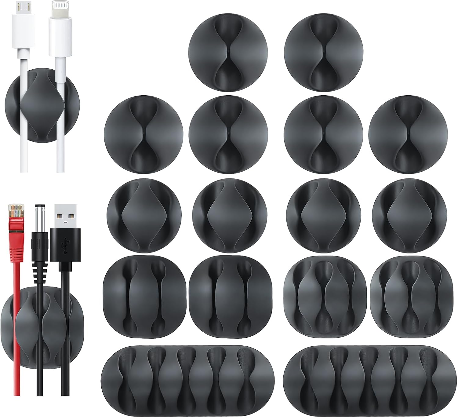 Starkitchen 16 Pack Cable Clips: Tidy Wire Management Solution