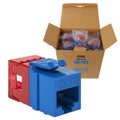 CAT6 Keystone Jack Blue 400 Pack - Slim 180o Punch Down