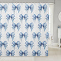Girl Blue Bowknot 72ftx84ft Shower Curtain - Watercolor Ribbon Bath