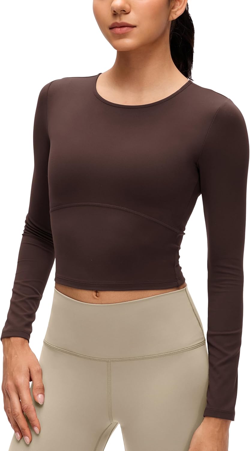 CRZ YOGA Butterluxe Scoop Neck Long Sleeve Shirts for Women