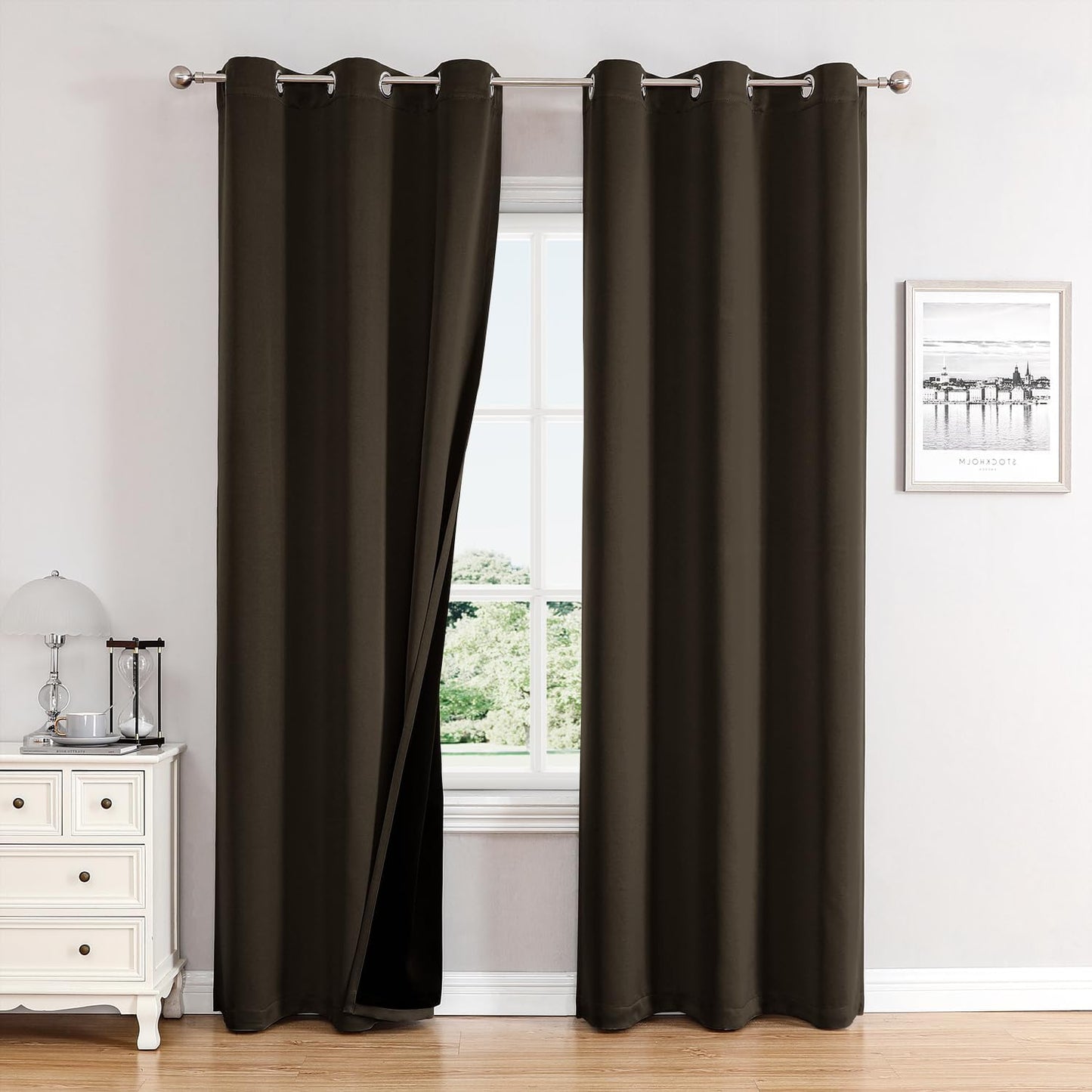 100% Blackout Curtains for Bedroom by ChrisDowa - Total Blackout