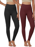 Buttery Soft Lounge Yoga Leggings 2-Pack - High Waist Comfort ODODOS
