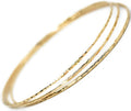 Set of 3 Hammered 14k Gold Filled Bangles - Delicate Stackable Jewelry