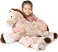 MaoGoLan Large Horse Stuffed Animal 33in Plush Pony - Ridable Brown