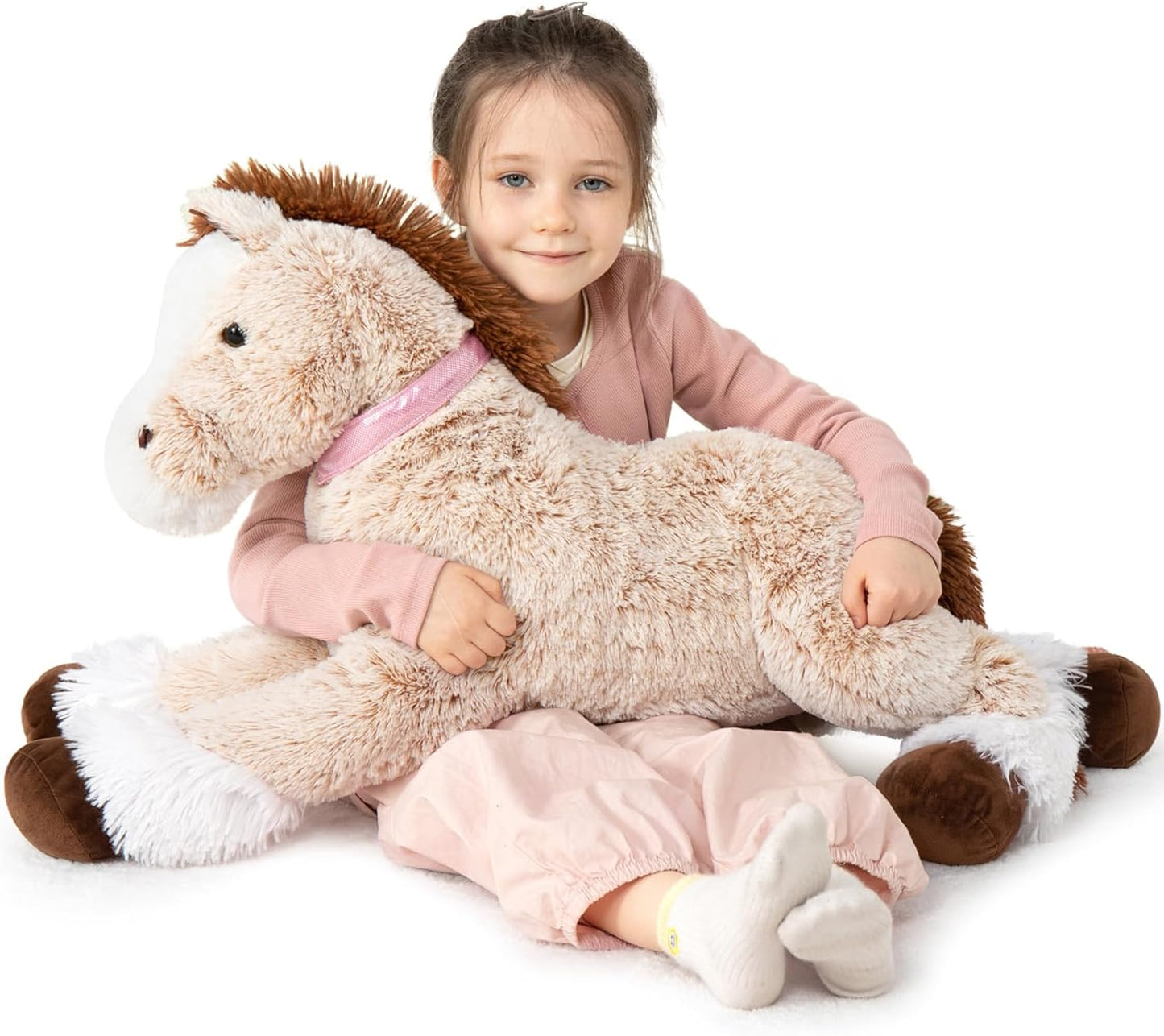 Large Horse Stuffed Animal for Kids - Plush Pony Toy Gift