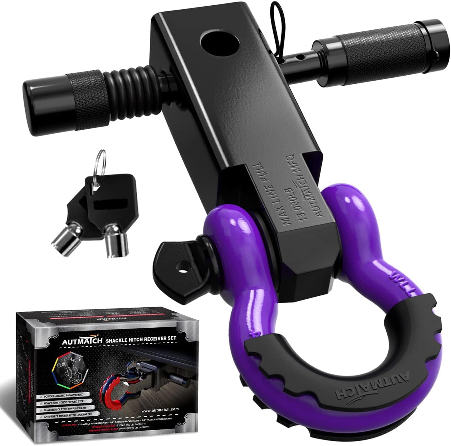 Heavy Duty Shackle Hitch Receiver for Off-Road Vehicle Recovery