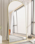 Arched Full Length Mirror 35x78 in Gold - Leaning or Wall Mount