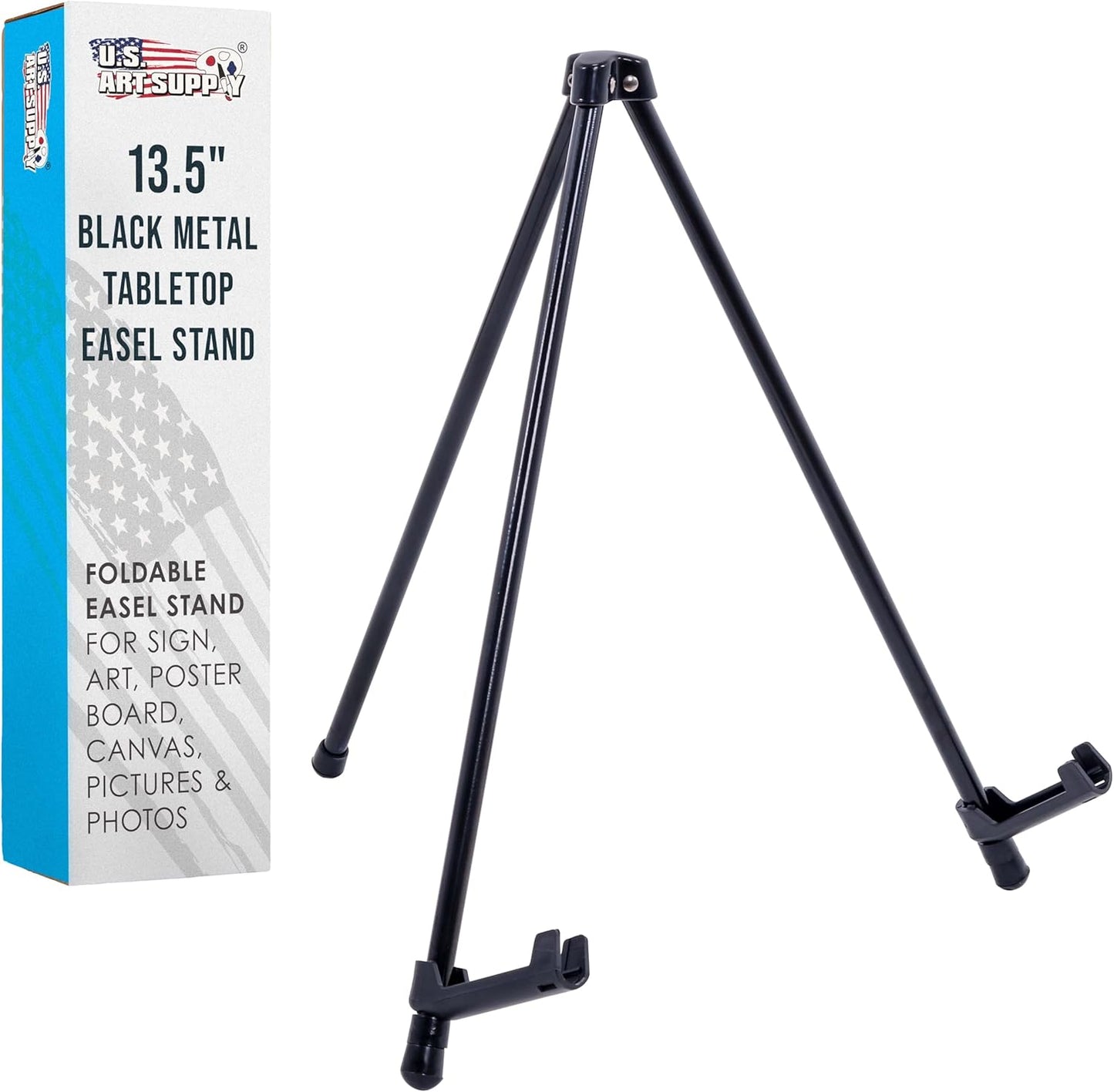 Portable 13.5 in Black Metal Tabletop Easel Stand for Art