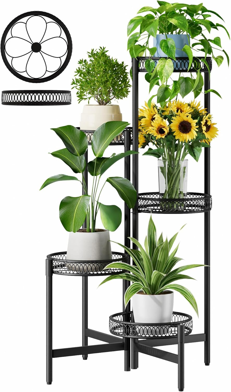 5 Tier Corner Metal Flower Display Holder Stand for Plants