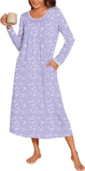 Long Nightgowns for Women Long Sleeve Sleepshirts - Soft (Style NLBM)