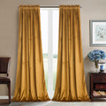 Gold Brown Velvet Blackout Curtains for Living Room - Energy Saving
