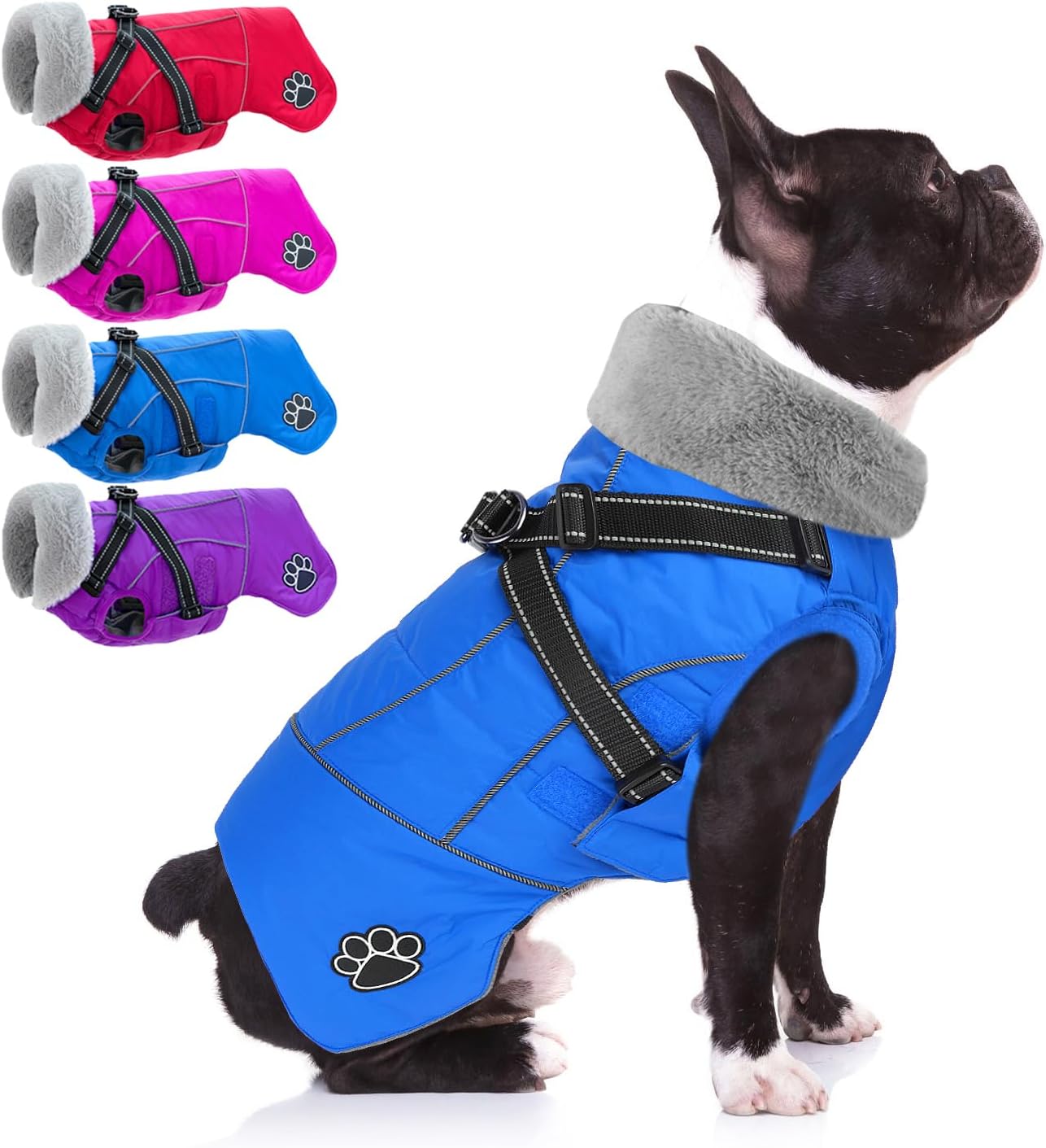 Doglay Dog Coat with Harness: Reflective Warm Jacket for Dogs