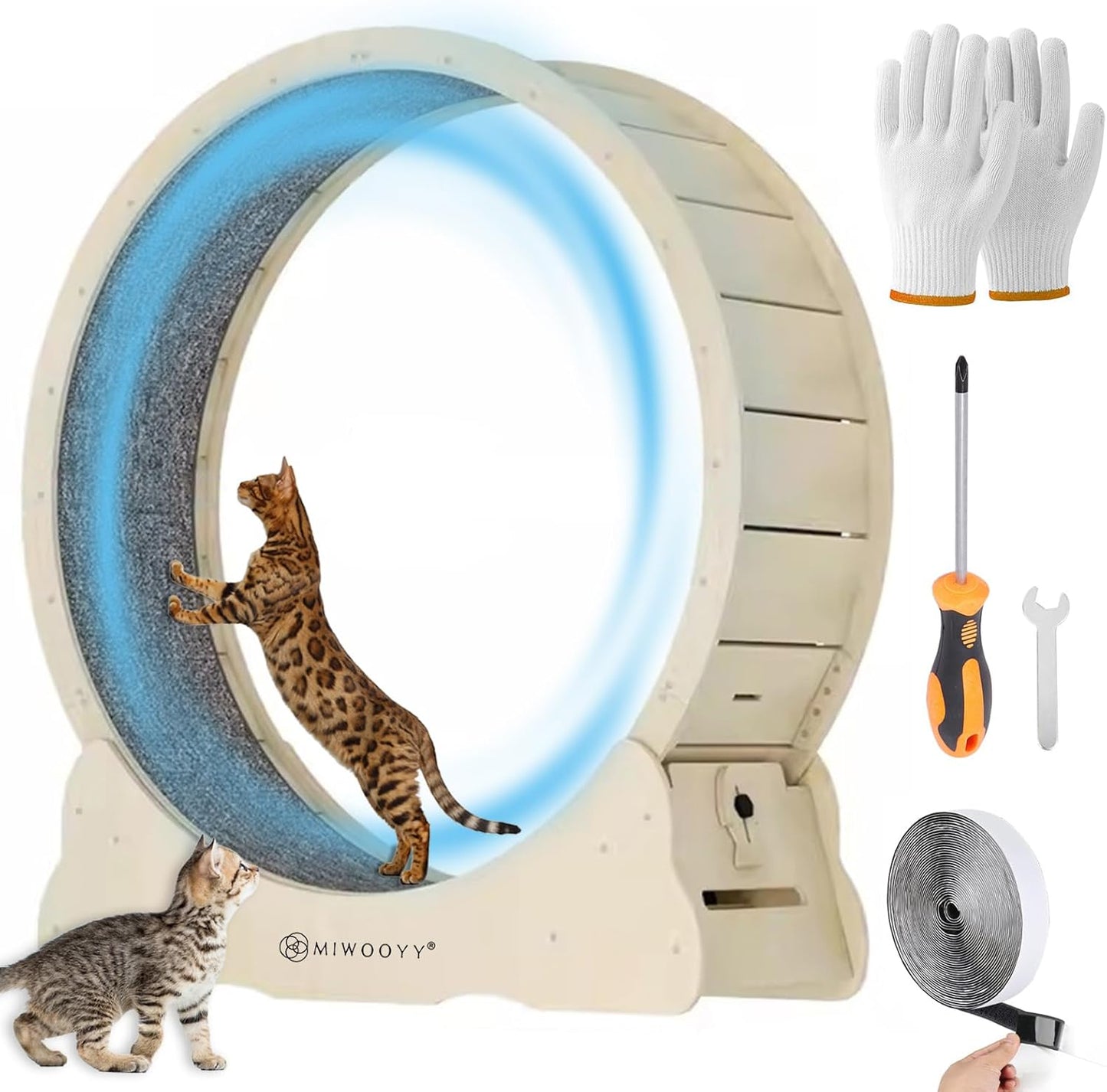 Large Cat Exercise Wheel by MIWOOYY for Indoor Cats 39.3in