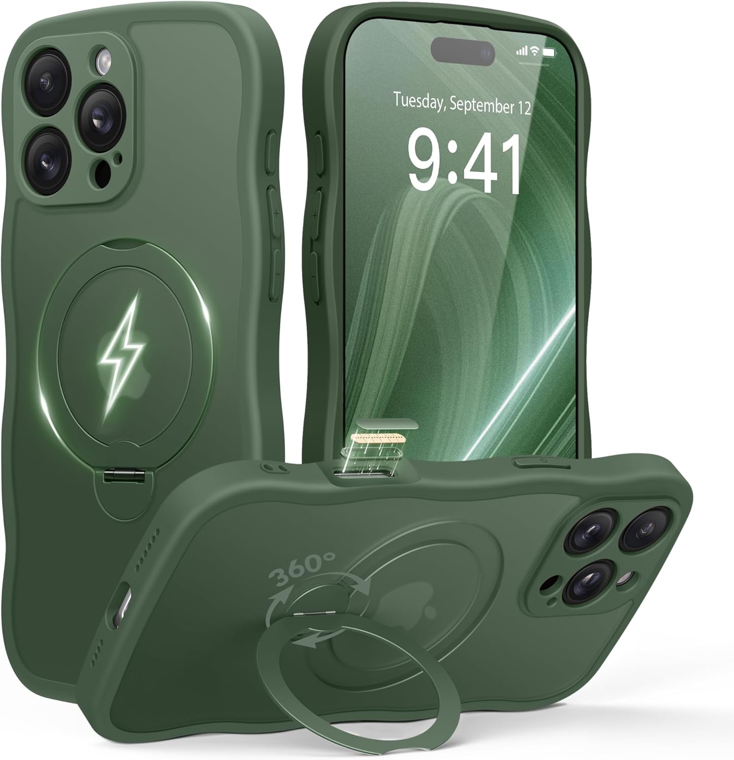 GolbinBox iPhone 16 Pro Case with 360 Spin Magnetic Stand
