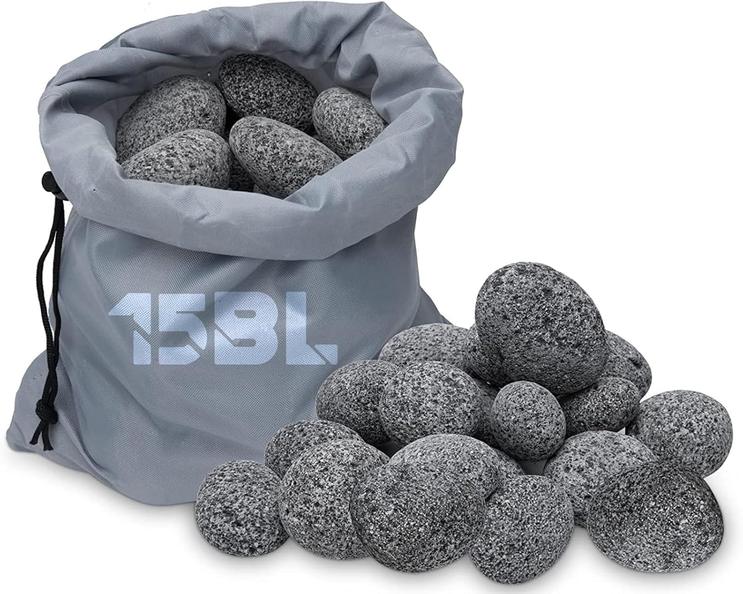 Natural Black Lava Rock for Fire Pit and Fireplace, 15-Pound