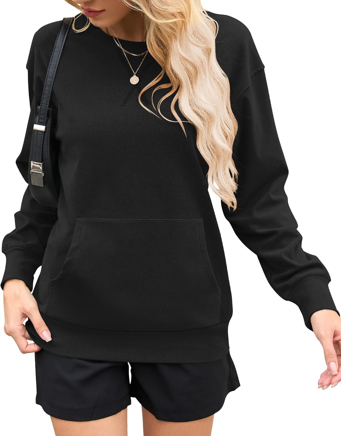 Womens Long Sleeve Sweatshirt Casual Crewneck Pullover Tops