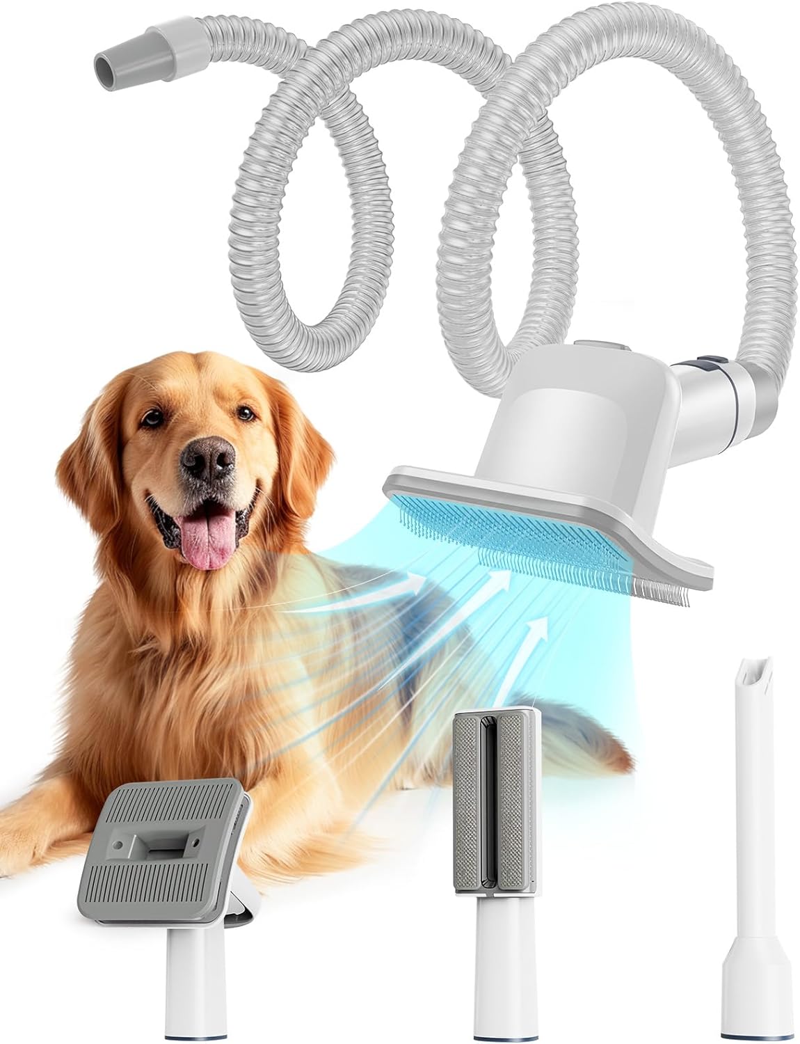 oneisall Dog Brush Vacuum Attachment - 4 Tools for Deshedding