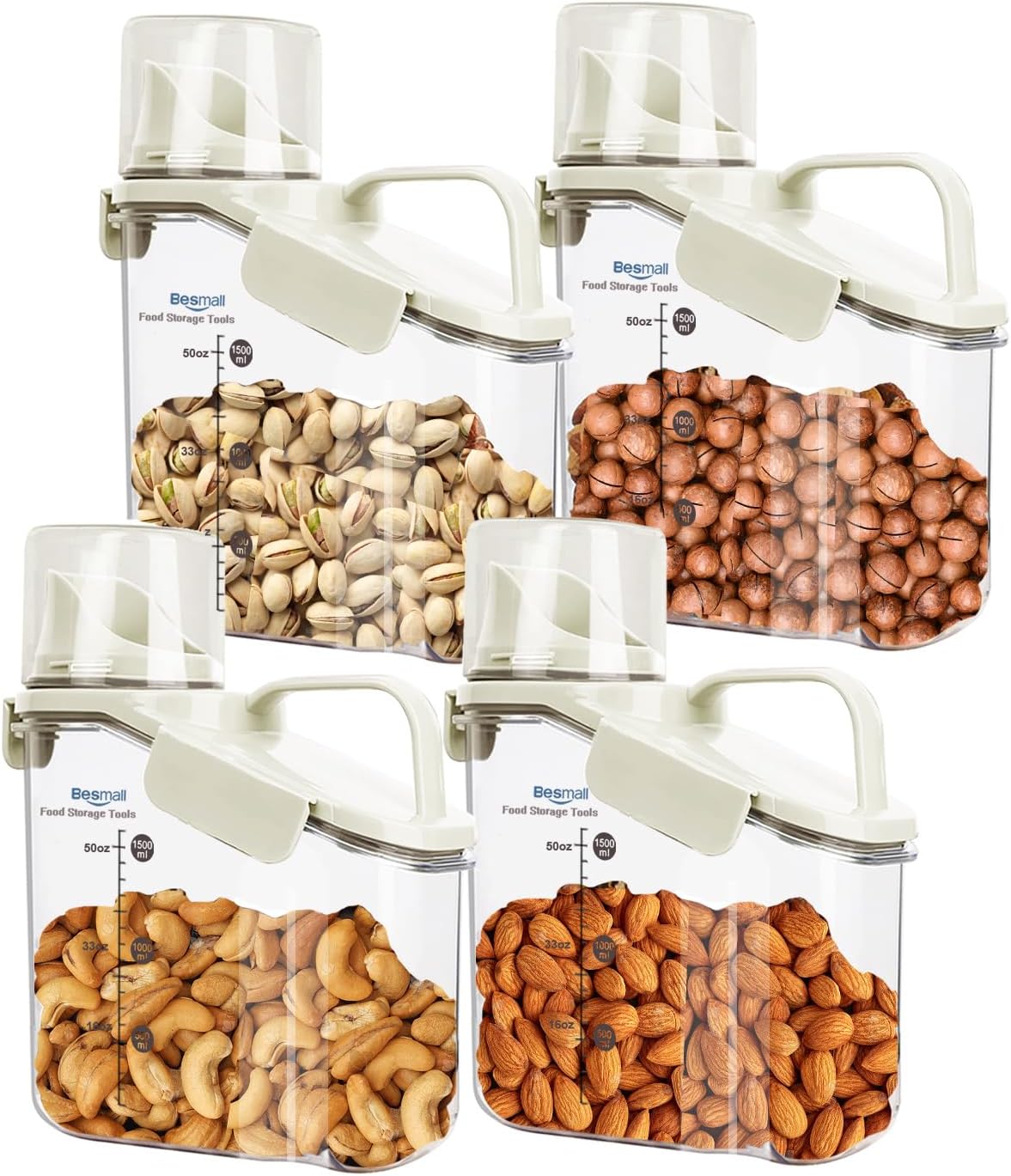 Small Cereal Containers with Pour Spout for Food Storage
