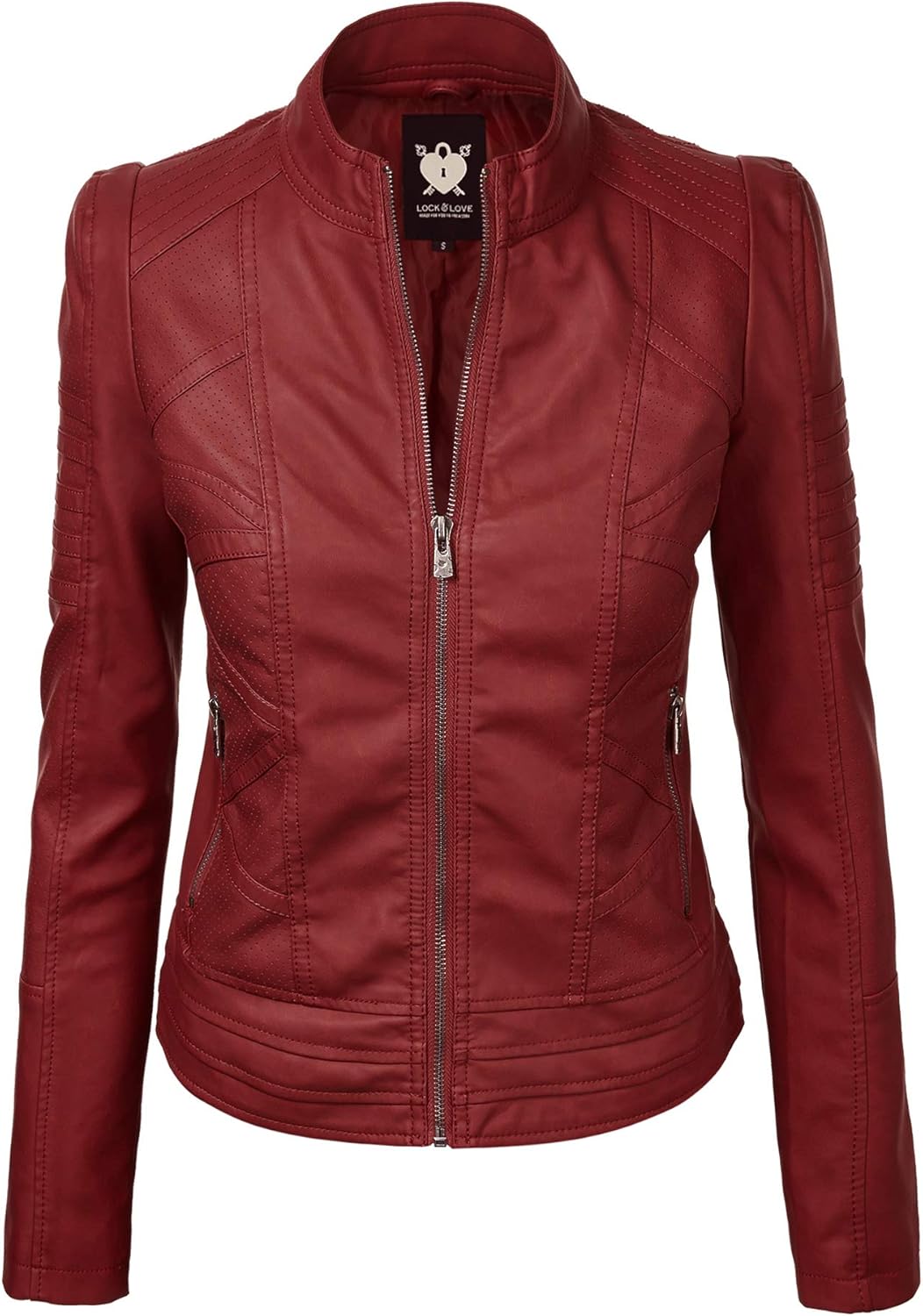 Lock and Love Women's Faux Leather Moto Biker Jacket Coat Review