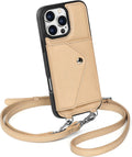 Crossbody Phone Case for iPhone 16 Pro Max - Leather Wallet Purse