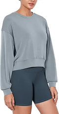 Modal Soft Long Sleeve Cropped Sweatshirt - Silky Breathable Crop