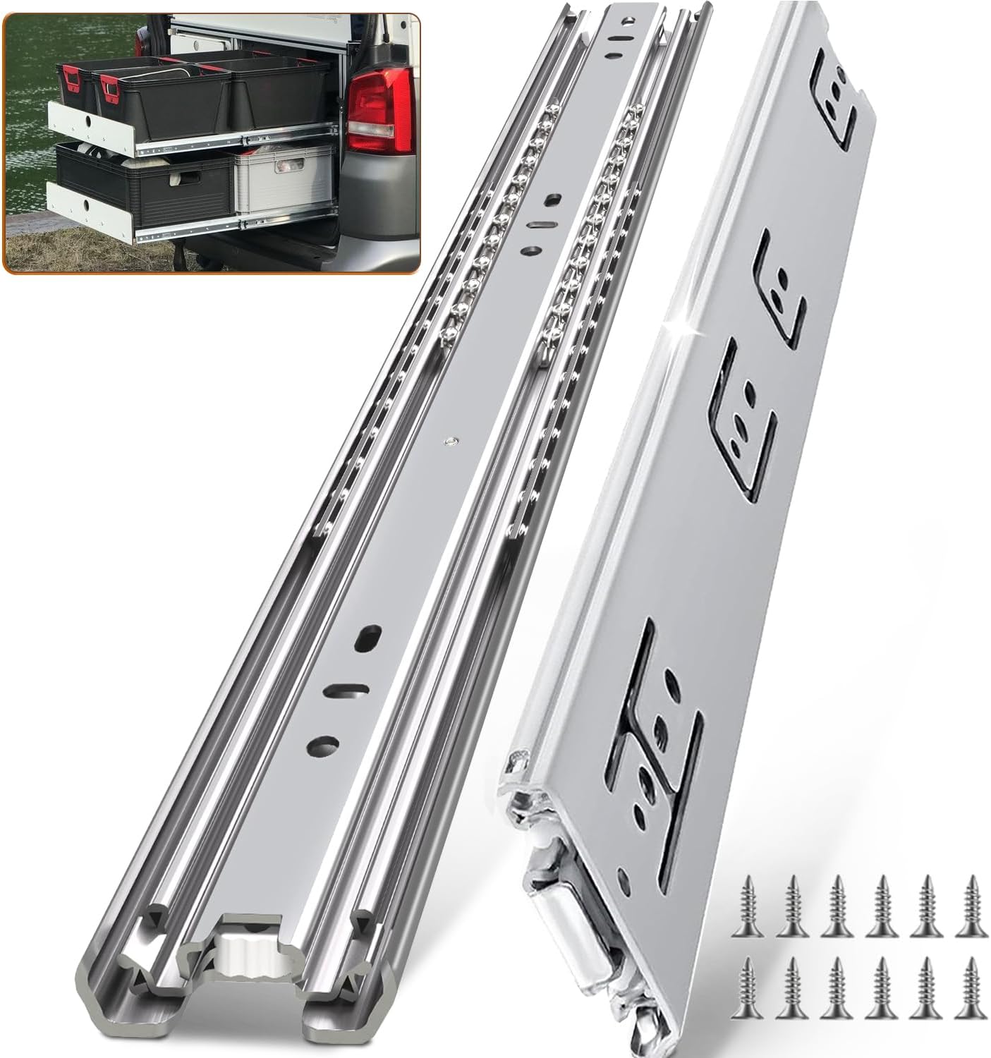 200 Lbs Heavy Duty Drawer Slides for Smooth Operation and Durability