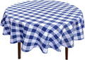 Hiasan Checkered Round Tablecloth 120 in - Waterproof, Wrinkle