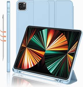 iMieet iPad Pro 12.9 Case 2022/2021 with Pencil Holder and Stand