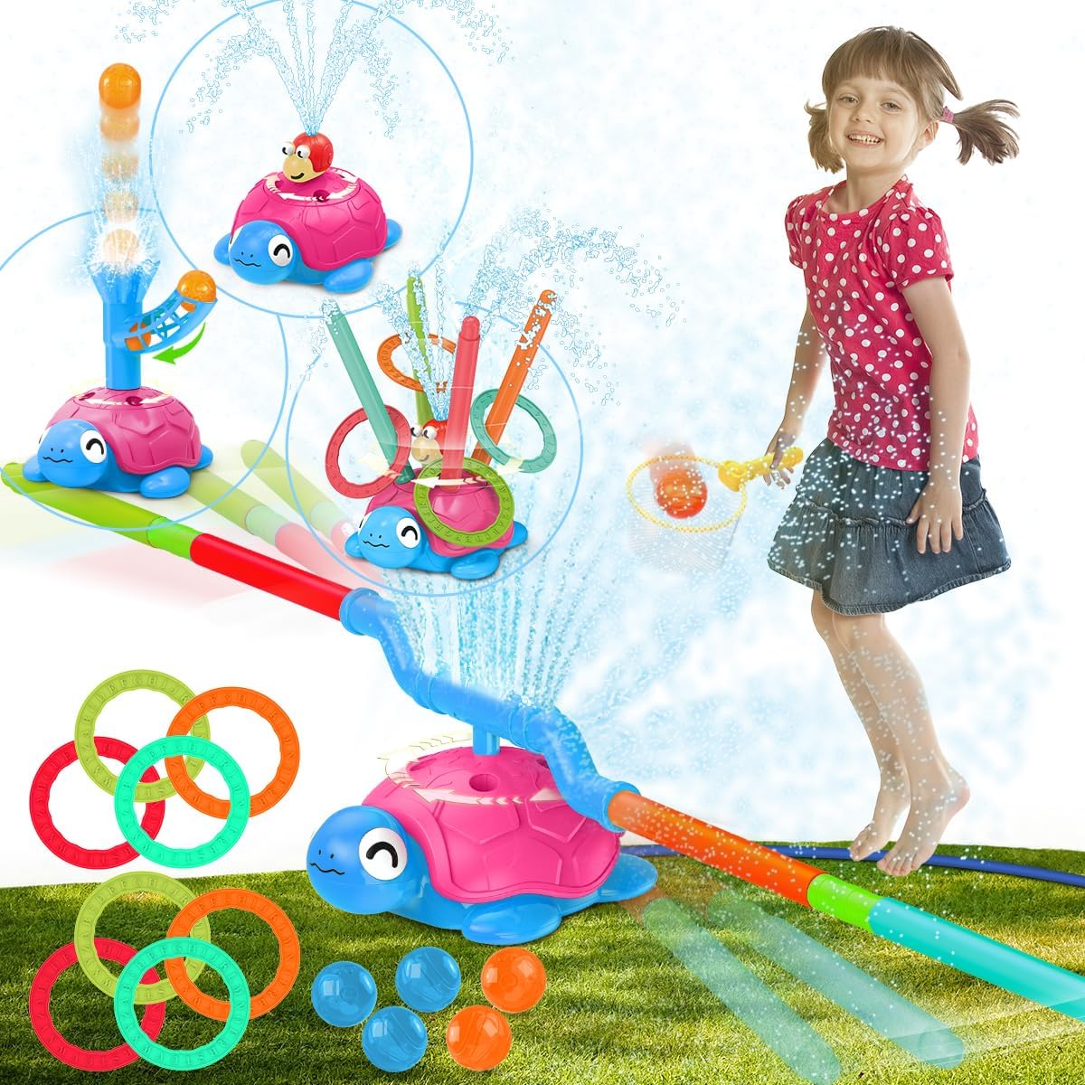 TERRAMUS 4-in-1 Turtle Water Sprinkler - Ultimate Summer Fun!