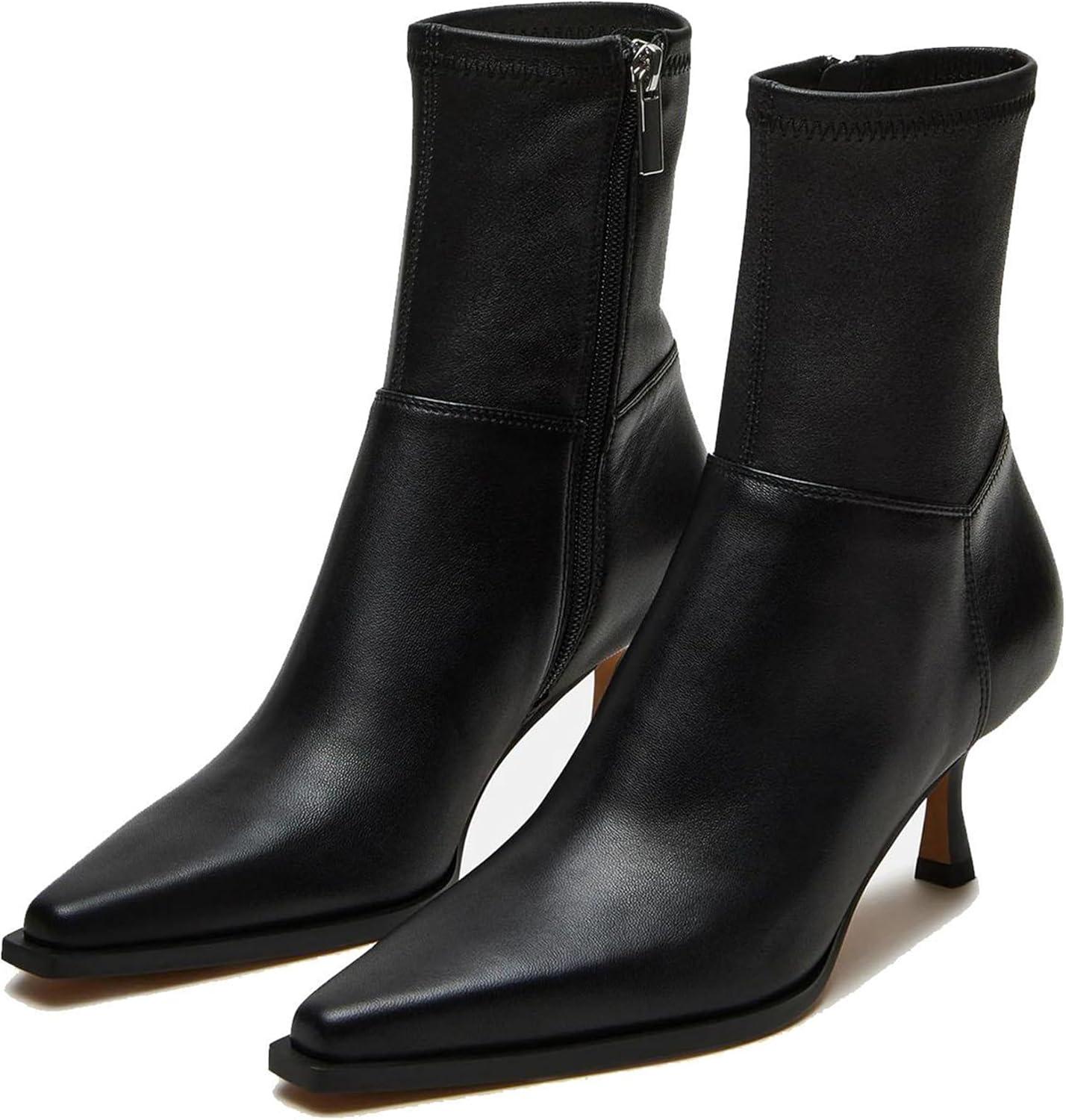 Womens Brown Suede Fall Boots with Side Zip and Kitten Heel
