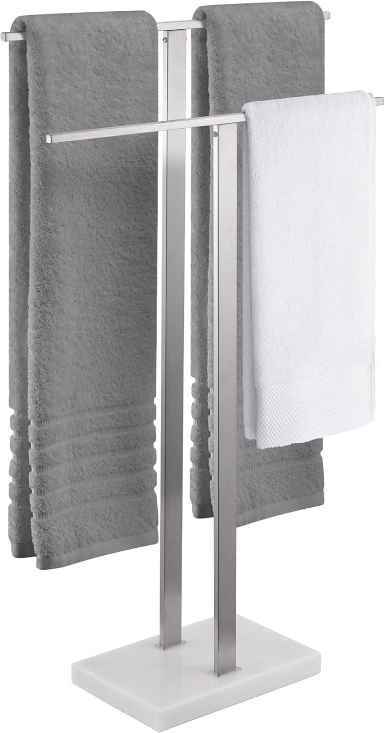 KES Standing Towel Rack with Heavy Marble Base for Stability