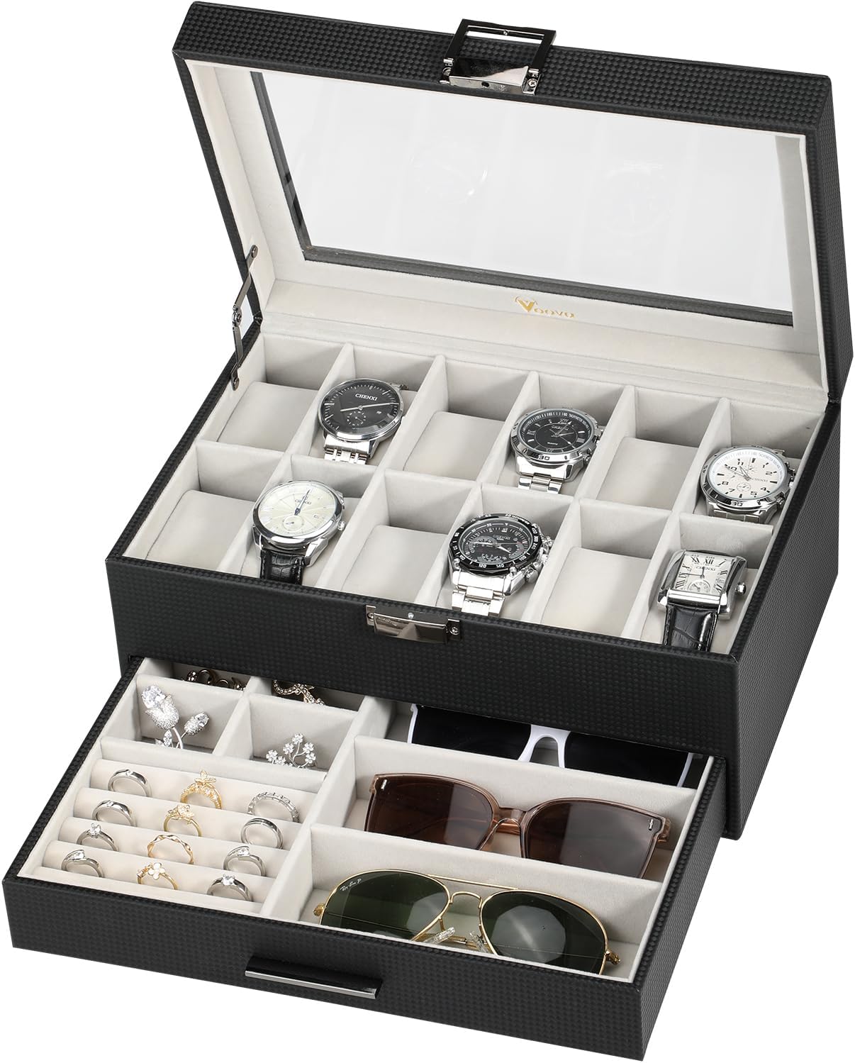Voova Jewelry Box Organizer for Watches and Accessories