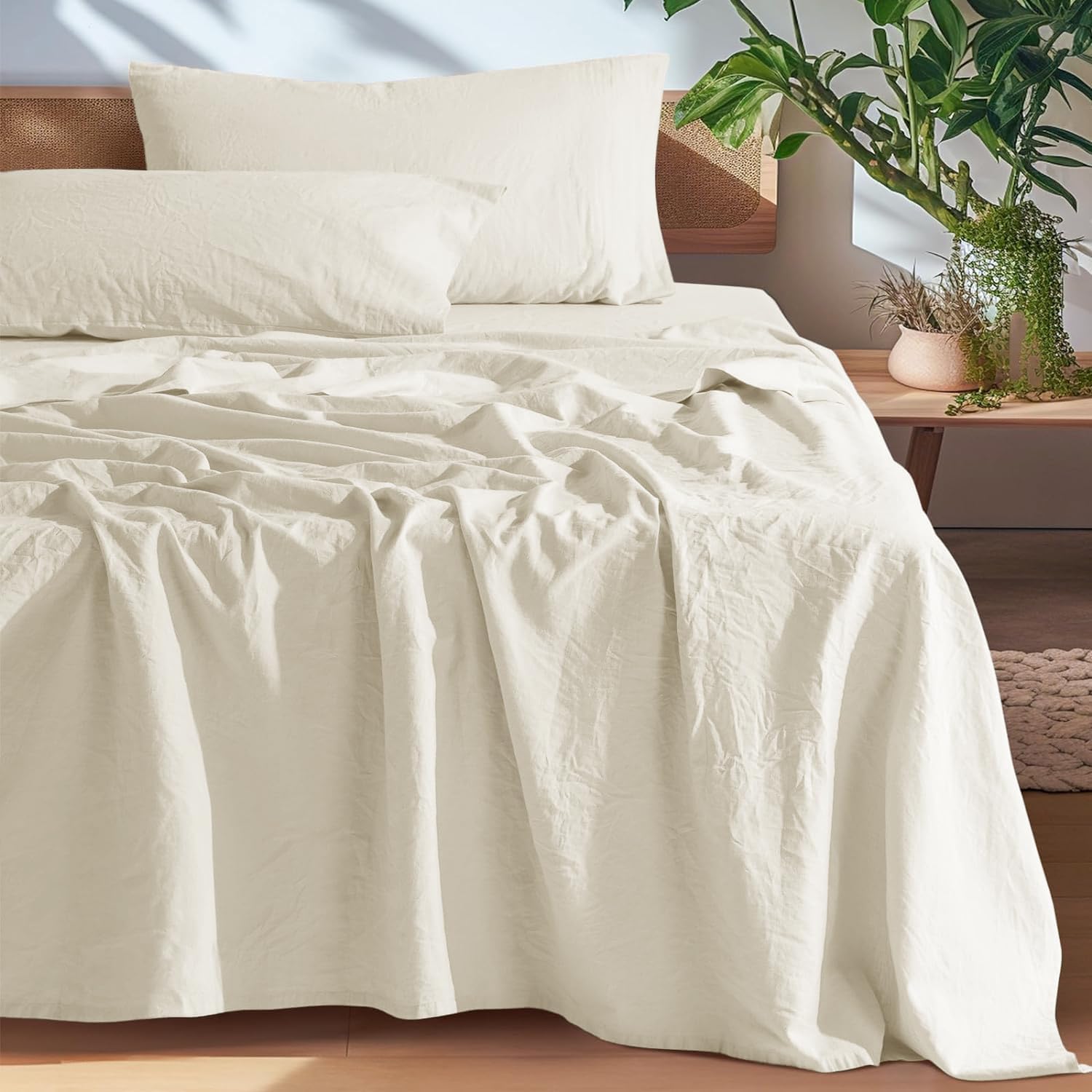 100% French Pure Linen King Size Sheets for Ultimate Comfort