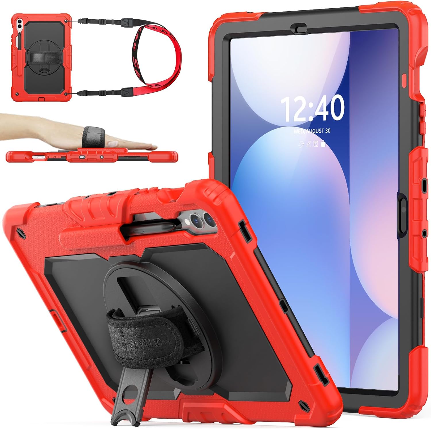 SEYMAC Stock Case for Samsung Galaxy Tab S10 Plus 12.4ft' Red
