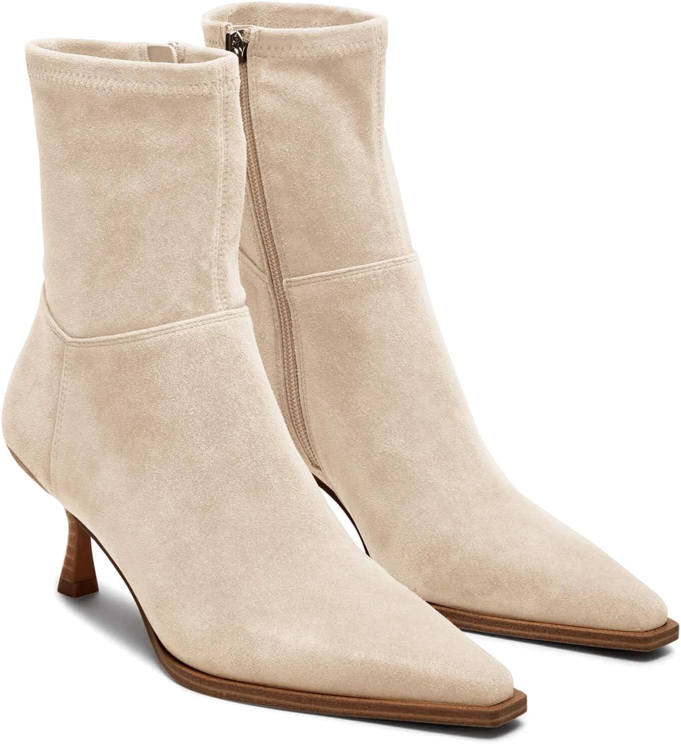 Coutgo Womens Kitten Low Heel Ankle Boots for Fall Style