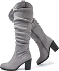 Luoika Women's Extra Wide Calf Knee High Cowboy Boots - Wide Fit Shoes