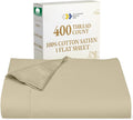 Twin Flat Sheet 400 TC Sateen - Soft, Breathable Beige