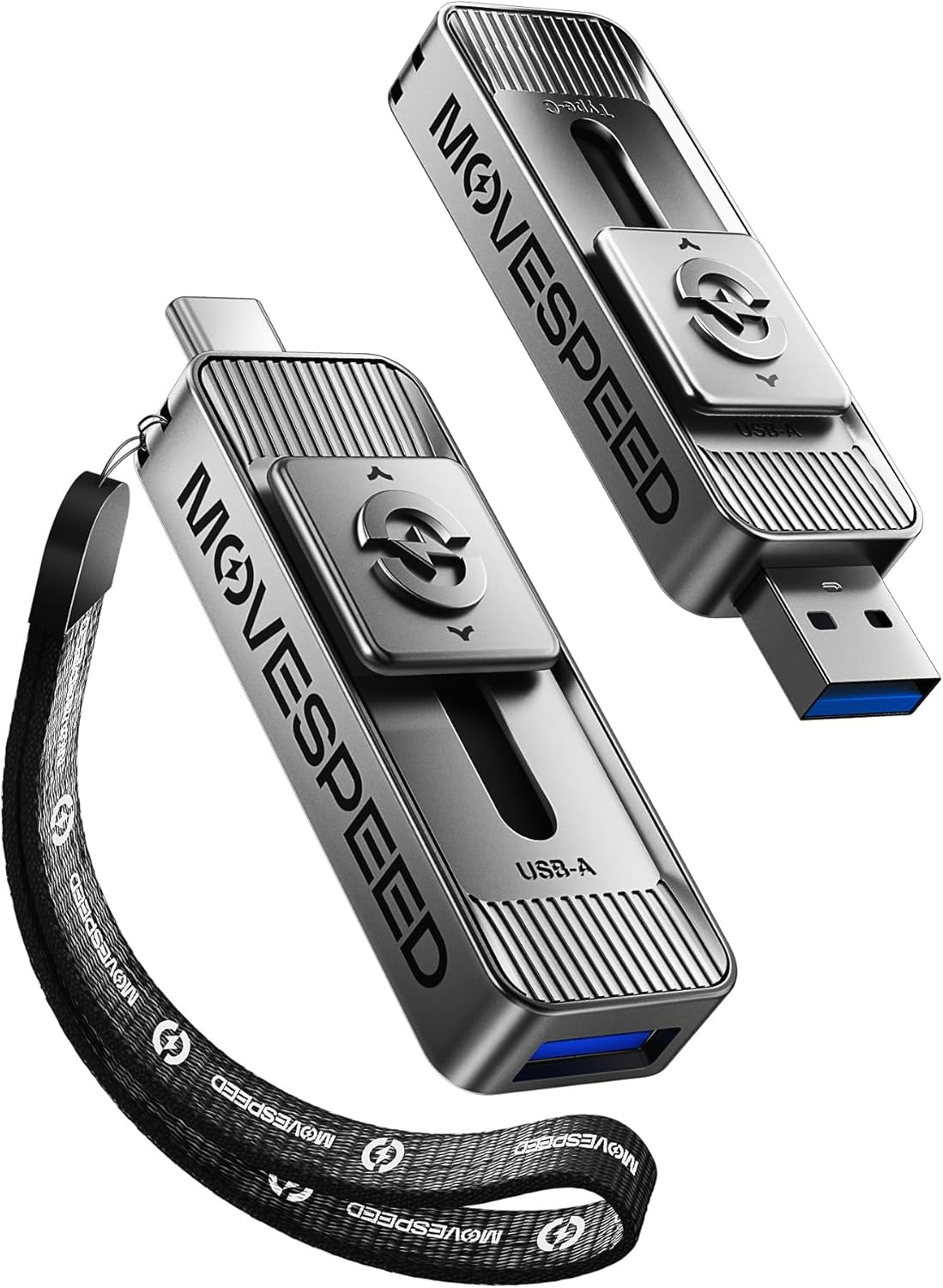 MOVE SPEED 256GB Solid State Drive with Dual Ports for Fast Transfers