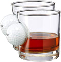 BenShot Golf Ball Rocks Glass Set - Unique 11oz Whiskey Glasses