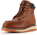 Mens Heavy Duty 6 in Wedge Moc Toe Work Boots - Goodyear Welt