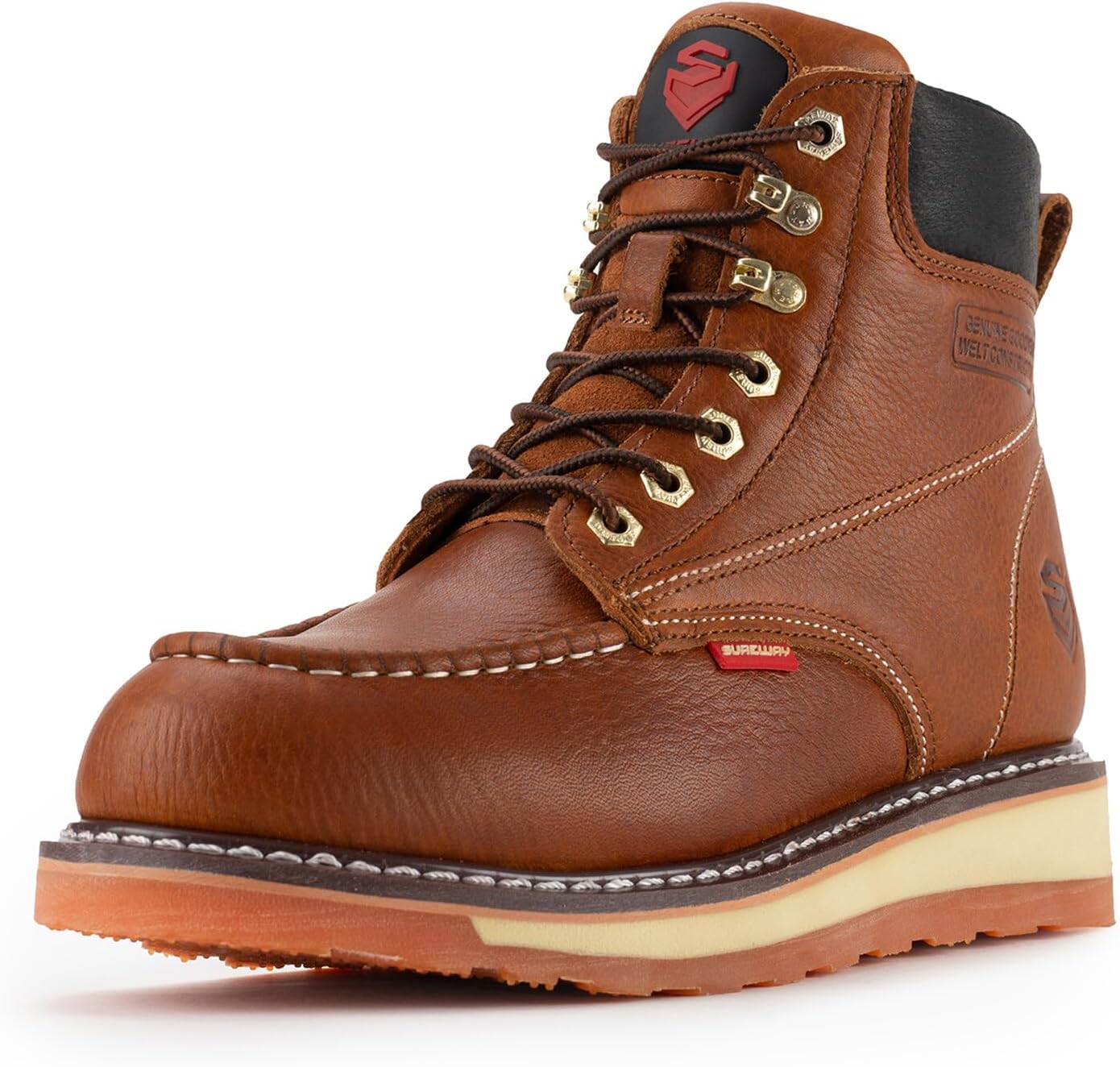 SUREWAY Mens Heavy Duty Soft Toe Work Boots for Comfort