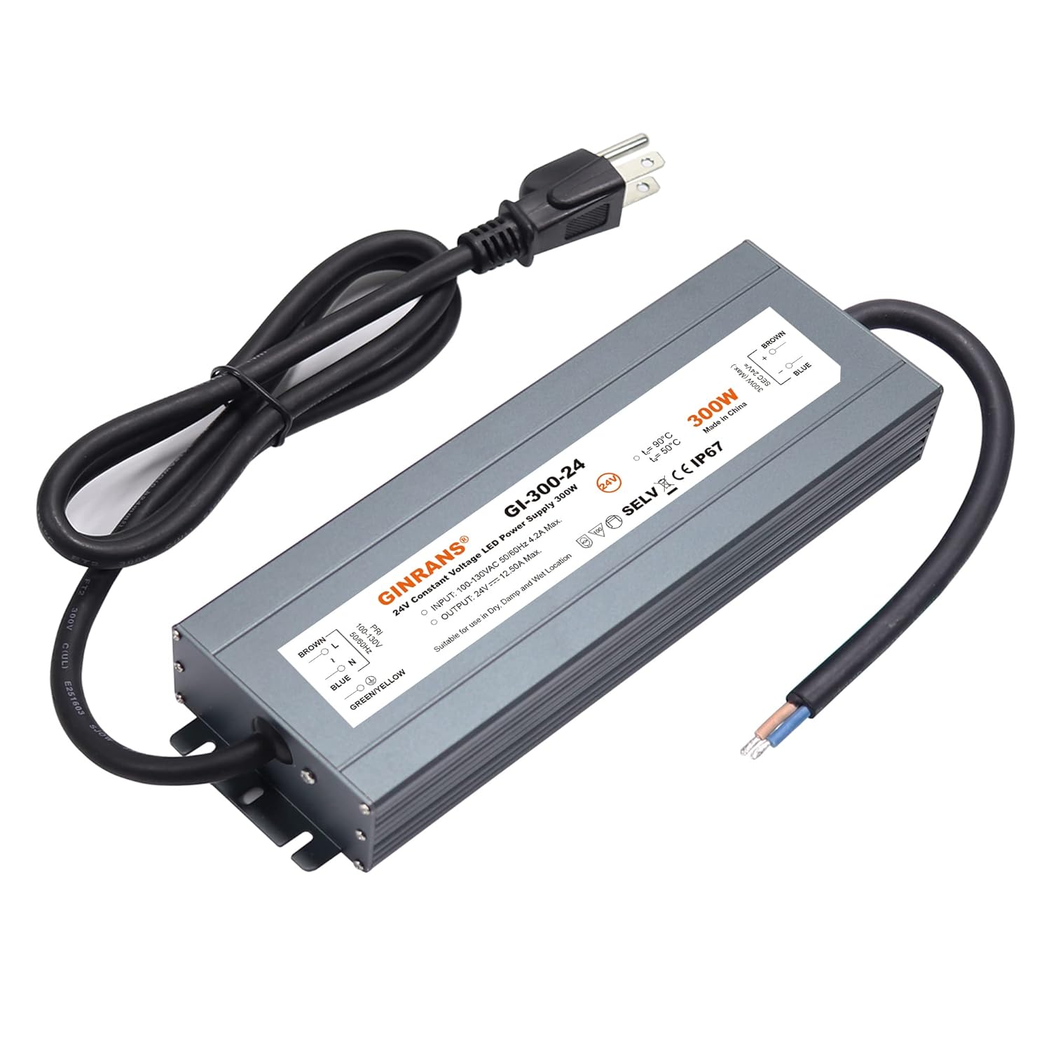 300W Waterproof Constant Voltage LED Driver for Outdoor Lighting