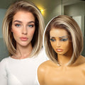 Ash Blonde Highlight Synthetic Lace Front Wig for Everyday Wear