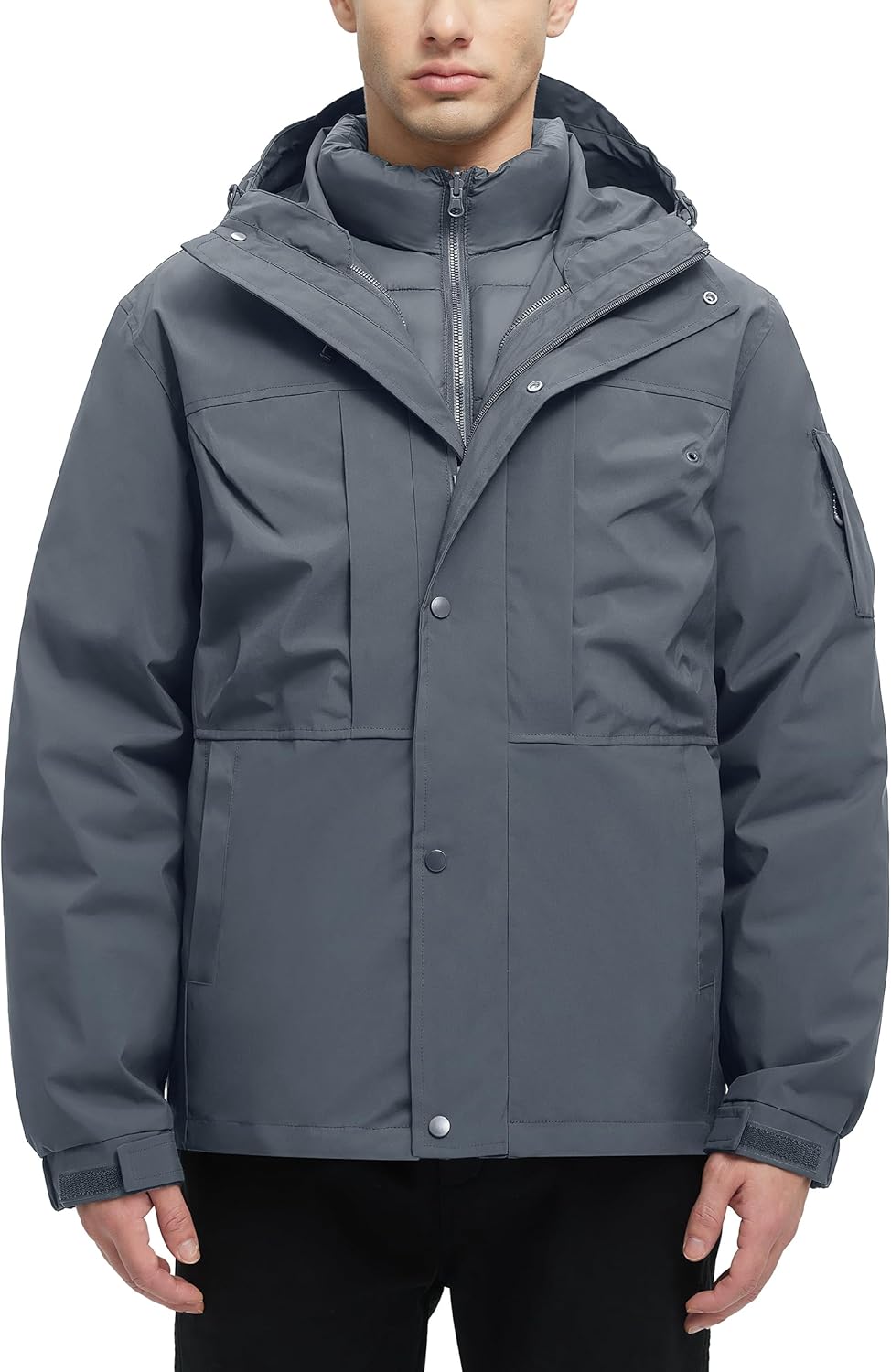 VOPOKER Men's 3-in-1 Water-Resistant Winter Coat: Ultimate Warmth!