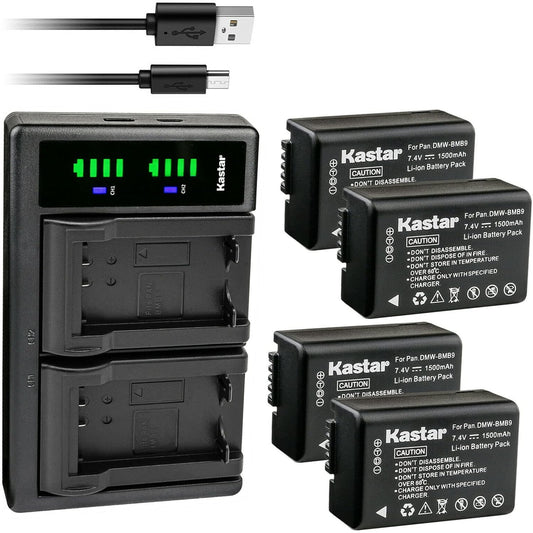Kastar 4-Pack Battery and USB Charger for Leica Cameras